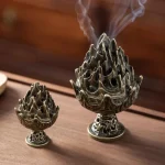 Vertical Incense Burner Mini Alloy Hollow Incense Holder Portable Tabletop Ornament Home Aromatherapy Burner Desk Decoration - Image 6