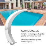 Pool Waterfall Fountain G1 Internal Thread 304 Stainless Steel Rounded Curved Design Outdoor Pool Fountain For Playground - Image 15