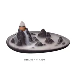 Backflow Incense Burner Censer Waterfall Tower Incense Cone Ceramic Burner Fragrance Holder Sandalwood Aromatherapy Home Decor - Image 19