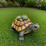 Realistic Turtle Succulent Planter with Drainage Hole. Durable Resin, Vintage Design. Perfect Gift for Plant Lovers! - Image 8