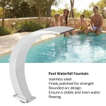 Pool Waterfall Fountain G1 Internal Thread 304 Stainless Steel Rounded Curved Design Outdoor Pool Fountain For Playground - Image 2
