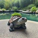 Realistic Turtle Succulent Planter with Drainage Hole. Durable Resin, Vintage Design. Perfect Gift for Plant Lovers! - Image 7