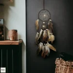 1 Pc Indian Dream Catcher with Brown Feathers - Wall Hanging Dream Catcher Bedroom Accessories - Wind Chime Dream Catcher - Image 2
