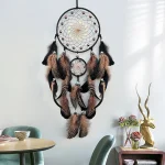 Dream Catcher With Luminous Beads Hand-woven Colorful Feathers Wind Chimes Living Room Bedroom Hanging Ornaments Wall Decoration - Image 8