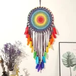 Dream Catcher Large Pendant Wedding Props Decoration White Feather Pendant Supplement Dream Network Creative Wall Hanging Gift - Image 2