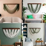 Wooden Arc-shaped Decorative Tapestries, Home Living Room Wall Hangings, Hand-woven Decorative Tapestries 100x70cm/100x60cm - Image 11