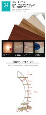 Planter Holder Wood Plant Stands Indoor Balcony Flower Pot Plant Stand Tree Shelf Flower Display Rack Planter Stands - Image 13