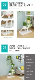 Planter Holder Wood Plant Stands Indoor Balcony Flower Pot Plant Stand Tree Shelf Flower Display Rack Planter Stands - Image 12
