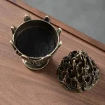 Vertical Incense Burner Mini Alloy Hollow Incense Holder Portable Tabletop Ornament Home Aromatherapy Burner Desk Decoration - Image 4