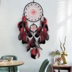 Dream Catcher With Luminous Beads Hand-woven Colorful Feathers Wind Chimes Living Room Bedroom Hanging Ornaments Wall Decoration - Image 11