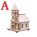 Festival Led Light Wood House Christmas Tree Decorations for Home Decoration Wooden House DIY Gift Window Decoration - Image 8