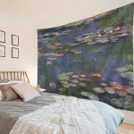 Tapestry Water Lilies By Claude Monet Oil Paintings Flowers Wall Hanging Art Home Decor Polyester Tapestry for Living Room Bedro - Image 16