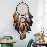 Dream Catcher With Luminous Beads Hand-woven Colorful Feathers Wind Chimes Living Room Bedroom Hanging Ornaments Wall Decoration - Image 10
