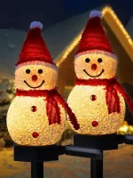 Christmas Decorations Light Solar Light Snowman Christmas Outdoor Solar Powered Stakes Lights For Corridor Patio Lawn Decoration - Image 6