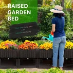 Plastic Raised Garden Bed with Legs Raised Planter Box Elevated Planting Container for Gardening Vegetables Fruits Flowers - Image 16