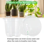 30 Packs 3.5/4/5 Inch Clear Nursery Pots, Transparent Plastic Planter with Drainage Holes, Seed Starting Pot Flower Plant Contai - Image 5