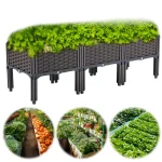 Plastic Raised Garden Bed with Legs Raised Planter Box Elevated Planting Container for Gardening Vegetables Fruits Flowers - Image 12