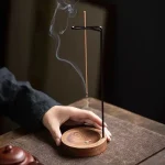 Insence Burner Upside Down Incense Burner Incense Stick Holder Wooden Round Incense Tray Ornament Bedroom Home Yoga Decoration - Image 15