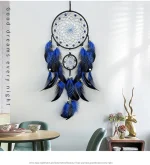 Dream Catcher With Luminous Beads Hand-woven Colorful Feathers Wind Chimes Living Room Bedroom Hanging Ornaments Wall Decoration - Image 20