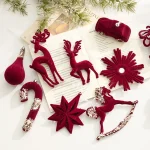 Christmas Tree Decorations Candy Cane Snowflake Balls Red Pendant Hanging Home Party Christmas Winter 2026 New Year Decors - Image 19