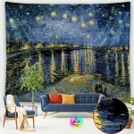 Tapestry World Famous Painting Van Gogh Tapestries Printed  Wall Hanging Rural Landscape Home Decoration Bedroom Decor Wall Ar - Image 35