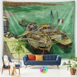 Tapestry World Famous Painting Van Gogh Tapestries Printed  Wall Hanging Rural Landscape Home Decoration Bedroom Decor Wall Ar - Image 44