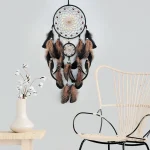 Dream Catcher With Luminous Beads Hand-woven Colorful Feathers Wind Chimes Living Room Bedroom Hanging Ornaments Wall Decoration - Image 6