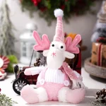 Christmas Decorations: Pink Sequined Scarf, Snowman, Pink Overalls, Reindeer, Pink Sequined Pointed Hat, Santa Claus Home Decor - Image 7