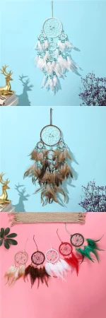 Dream Catcher Large Pendant Wedding Props Decoration White Feather Pendant Supplement Dream Network Creative Wall Hanging Gift - Image 13