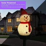 Christmas Decorations Light Solar Light Snowman Christmas Outdoor Solar Powered Stakes Lights For Corridor Patio Lawn Decoration - Image 4