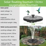Solar Fountain Pump Outdoor Bird Bath Water Fountain with 6 Nozzles for Courtyard Garden Pool Pond Water Feature - Image 7