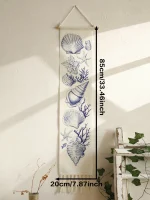Boho Shell & Conch Wall Tapestry, White Hanging Decor Tapestries with Tassel, Beach Style Home Wall Art for Bedroom, Living Room - Image 10
