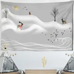 Tapestry landscape painting scenery wall hanging home decoration tapestry bedroom living room wall hanging cloth - Image 24