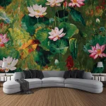 Tapestry Water Lilies By Claude Monet Oil Paintings Flowers Wall Hanging Art Home Decor Polyester Tapestry for Living Room Bedro - Image 13