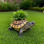 Realistic Turtle Succulent Planter with Drainage Hole. Durable Resin, Vintage Design. Perfect Gift for Plant Lovers! - Image 5