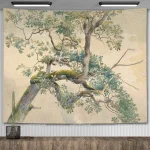 Vintage Tree Tapestry Wall Art Watercolor Paintings Aesthetic Bedroom Decoration Botanical Tapestries For Home Party Backdrops
