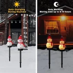 Christmas Decorations Light Solar Light Snowman Christmas Outdoor Solar Powered Stakes Lights For Corridor Patio Lawn Decoration - Image 3