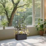 Planter Box with Trellis Plant Pot Vertical Gardening Self Watering Tomato - Image 7