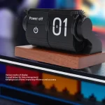 Mechanical  Clock Accurate Timer  Desk Clock Decorative Automatic Page Turning Calendar with Wood Base for Living Room - Image 2