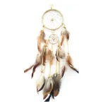 1 Pc Indian Dream Catcher with Brown Feathers - Wall Hanging Dream Catcher Bedroom Accessories - Wind Chime Dream Catcher - Image 14