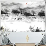 Tapestry landscape painting scenery wall hanging home decoration tapestry bedroom living room wall hanging cloth - Image 2