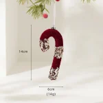 Christmas Tree Decorations Candy Cane Snowflake Balls Red Pendant Hanging Home Party Christmas Winter 2026 New Year Decors - Image 15