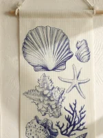 Boho Shell & Conch Wall Tapestry, White Hanging Decor Tapestries with Tassel, Beach Style Home Wall Art for Bedroom, Living Room - Image 23