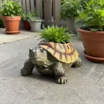 Realistic Turtle Succulent Planter with Drainage Hole. Durable Resin, Vintage Design. Perfect Gift for Plant Lovers! - Image 3