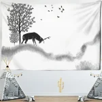Tapestry landscape painting scenery wall hanging home decoration tapestry bedroom living room wall hanging cloth - Image 8