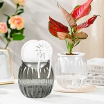 Clear Self Watering Planters Pots Modern Transparent Plants Care Pots for Garden Enthusiast Lover Gift - Image 12