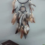 1Pc Indian Dream Catcher With Brown Feathers Wall Hanging Dream Catcher Bedroom Accessories Wind Chime Dream Catcher Home Decor - Image 5