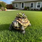 Realistic Turtle Succulent Planter with Drainage Hole. Durable Resin, Vintage Design. Perfect Gift for Plant Lovers! - Image 2