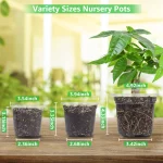 30 Packs 3.5/4/5 Inch Clear Nursery Pots, Transparent Plastic Planter with Drainage Holes, Seed Starting Pot Flower Plant Contai - Image 6