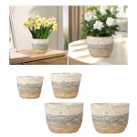 Planter Basket for Plants, Woven Container for Farmhouse Style with Waterproof Feature